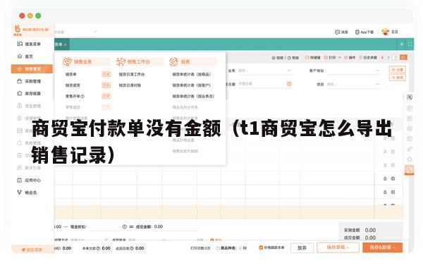 商贸宝付款单没有金额（t1商贸宝怎么导出销售记录）