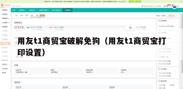 用友t1商贸宝破解免狗（用友t1商贸宝打印设置）