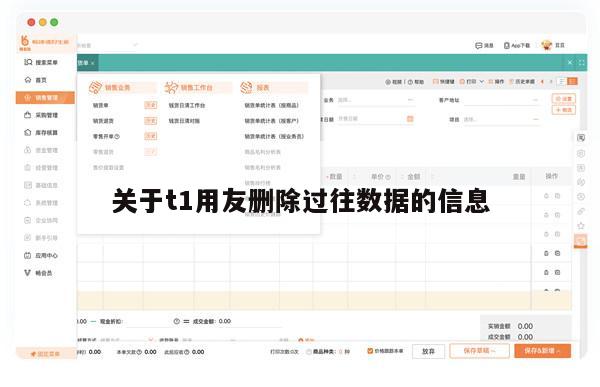 关于t1用友删除过往数据的信息