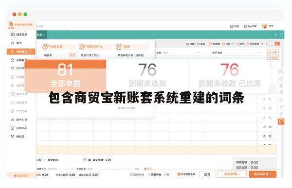 包含商贸宝新账套系统重建的词条