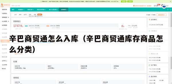 辛巴商贸通怎么入库（辛巴商贸通库存商品怎么分类）