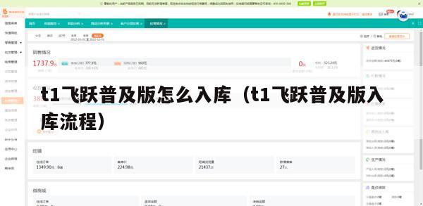 t1飞跃普及版怎么入库（t1飞跃普及版入库流程）