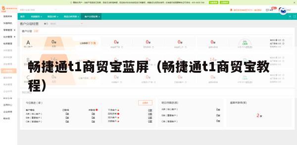 畅捷通t1商贸宝蓝屏（畅捷通t1商贸宝教程）