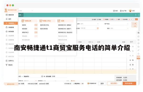 南安畅捷通t1商贸宝服务电话的简单介绍