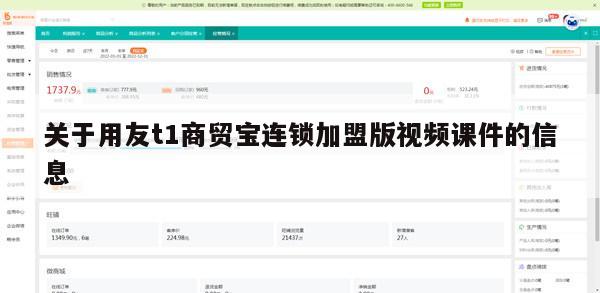 关于用友t1商贸宝连锁加盟版视频课件的信息