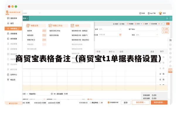 商贸宝表格备注（商贸宝t1单据表格设置）