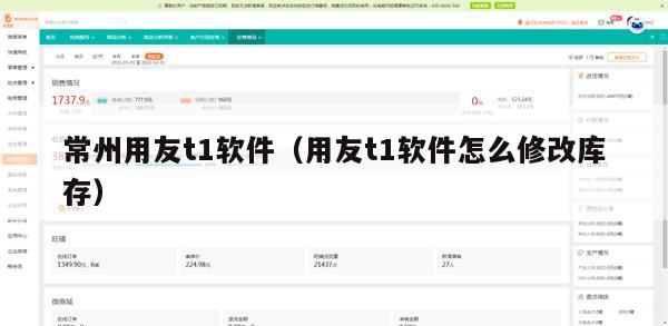 常州用友t1软件（用友t1软件怎么修改库存）