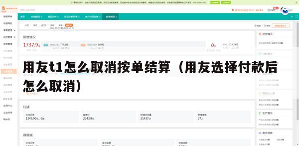 用友t1怎么取消按单结算（用友选择付款后怎么取消）