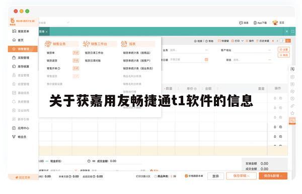 关于获嘉用友畅捷通t1软件的信息