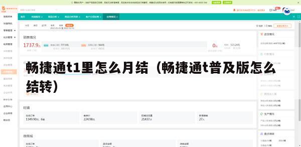 畅捷通t1里怎么月结（畅捷通t普及版怎么结转）