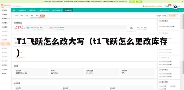 T1飞跃怎么改大写（t1飞跃怎么更改库存）