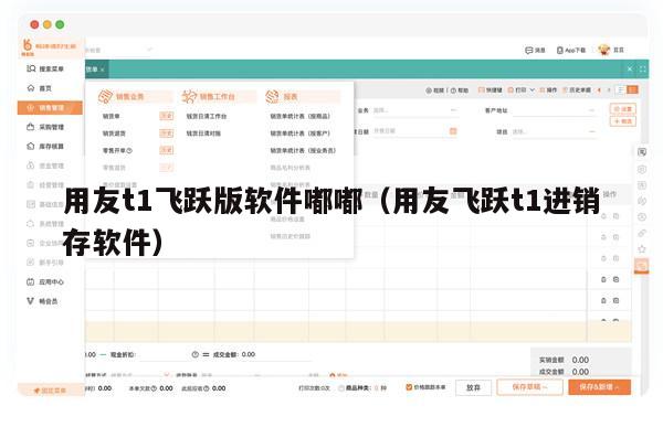 用友t1飞跃版软件嘟嘟（用友飞跃t1进销存软件）