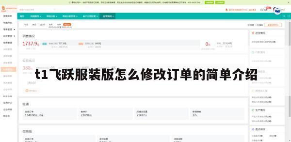 t1飞跃服装版怎么修改订单的简单介绍