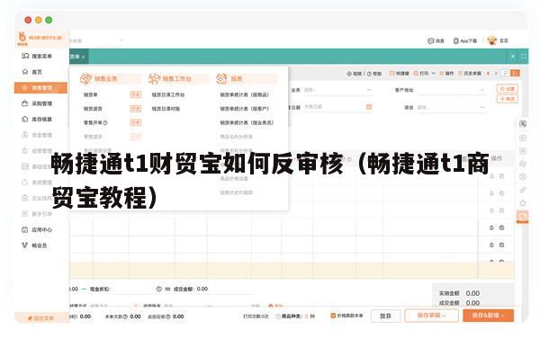 畅捷通t1财贸宝如何反审核（畅捷通t1商贸宝教程）