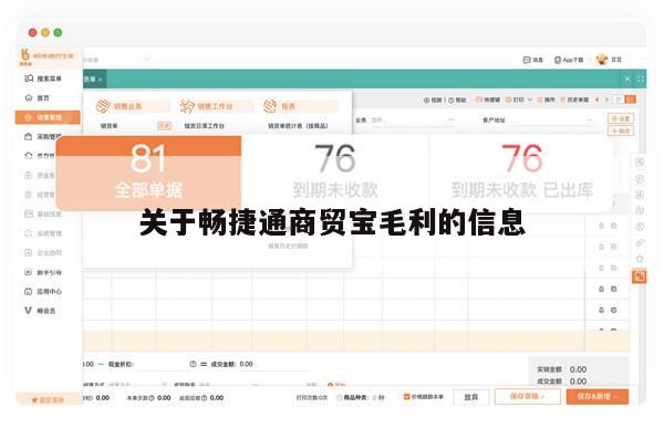 关于畅捷通商贸宝毛利的信息