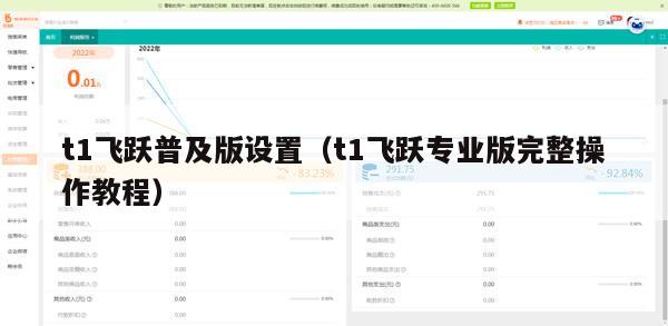 t1飞跃普及版设置（t1飞跃专业版完整操作教程）