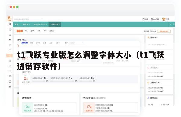t1飞跃专业版怎么调整字体大小（t1飞跃进销存软件）