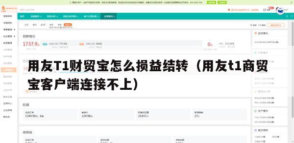 用友T1财贸宝怎么损益结转（用友t1商贸宝客户端连接不上）