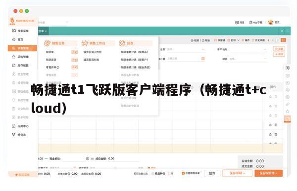 畅捷通t1飞跃版客户端程序（畅捷通t+cloud）