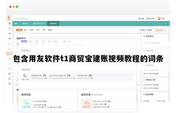 包含用友软件t1商贸宝建账视频教程的词条