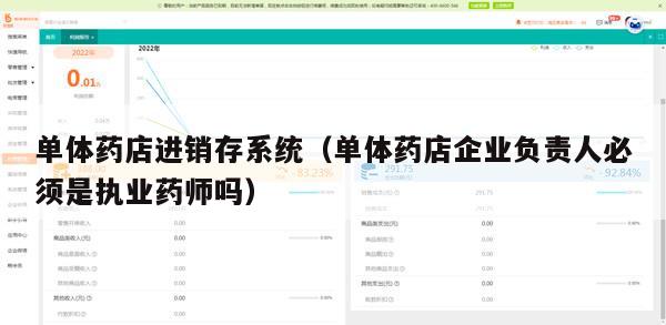 单体药店进销存系统（单体药店企业负责人必须是执业药师吗）