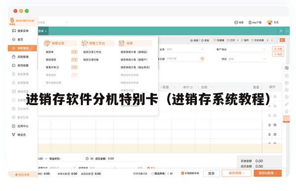 进销存软件分机特别卡（进销存系统教程）