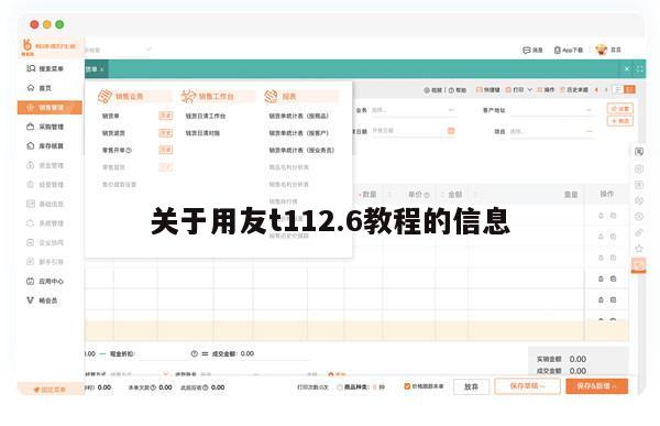 关于用友t112.6教程的信息