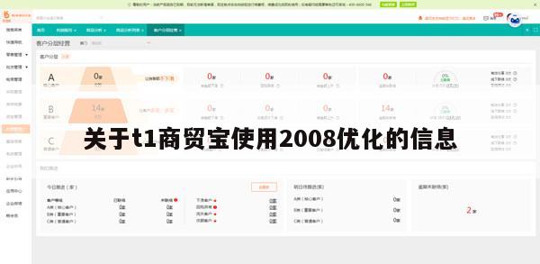 关于t1商贸宝使用2008优化的信息