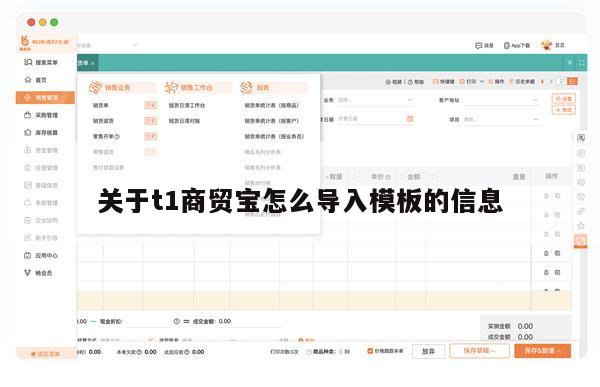 关于t1商贸宝怎么导入模板的信息