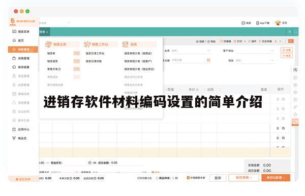 进销存软件材料编码设置的简单介绍