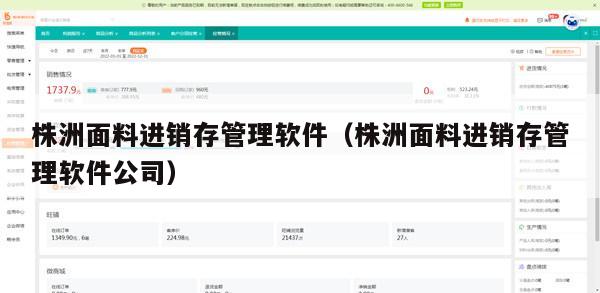 株洲面料进销存管理软件（株洲面料进销存管理软件公司）