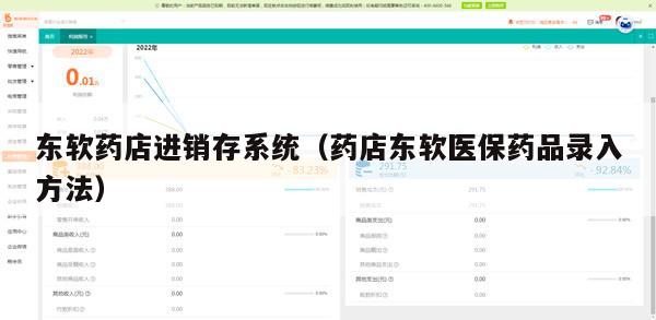 东软药店进销存系统（药店东软医保药品录入方法）