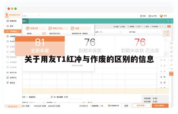 关于用友T1红冲与作废的区别的信息