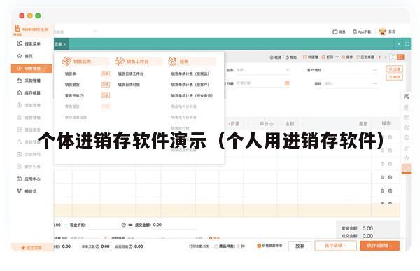 个体进销存软件演示（个人用进销存软件）