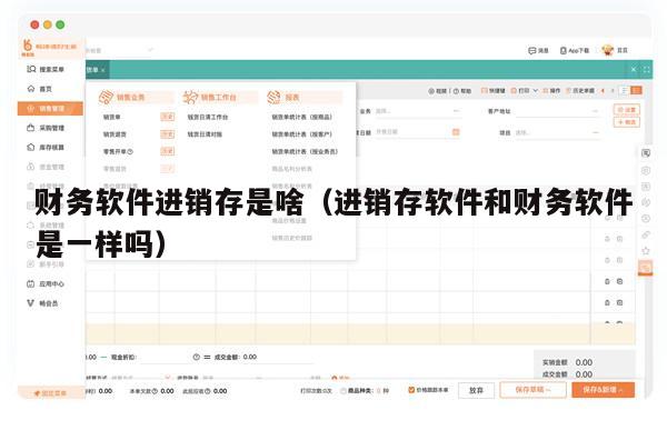 财务软件进销存是啥（进销存软件和财务软件是一样吗）