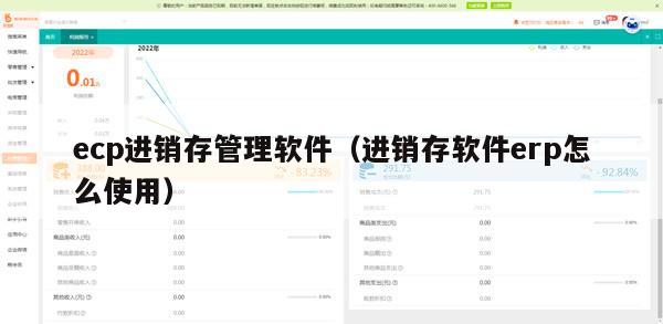ecp进销存管理软件（进销存软件erp怎么使用）
