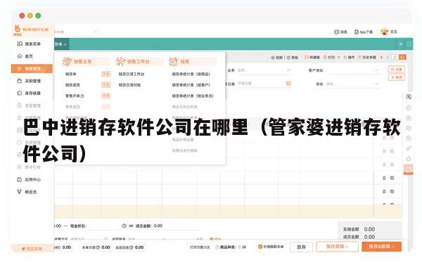 巴中进销存软件公司在哪里（管家婆进销存软件公司）