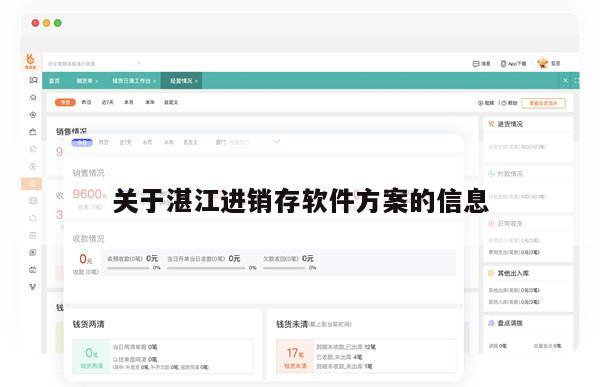 关于湛江进销存软件方案的信息