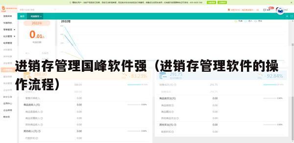 进销存管理国峰软件强（进销存管理软件的操作流程）