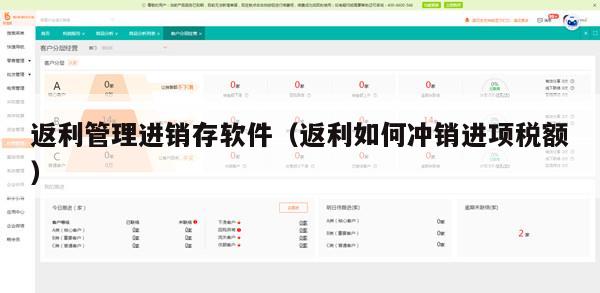 返利管理进销存软件（返利如何冲销进项税额）