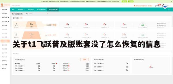 关于t1飞跃普及版账套没了怎么恢复的信息