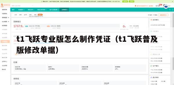 t1飞跃专业版怎么制作凭证（t1飞跃普及版修改单据）