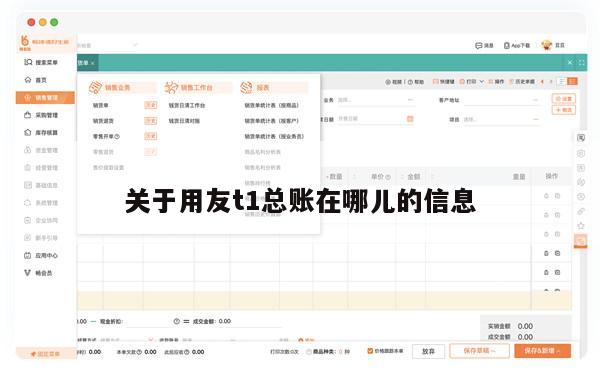 关于用友t1总账在哪儿的信息