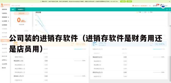 公司装的进销存软件（进销存软件是财务用还是店员用）