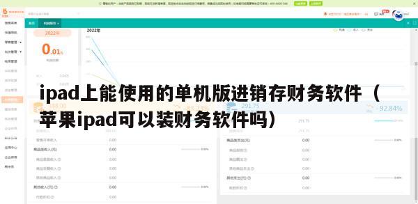 ipad上能使用的单机版进销存财务软件（苹果ipad可以装财务软件吗）