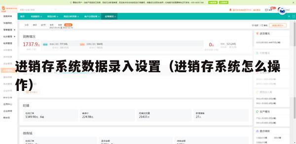 进销存系统数据录入设置（进销存系统怎么操作）