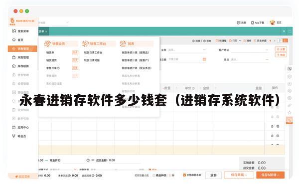 永春进销存软件多少钱套（进销存系统软件）