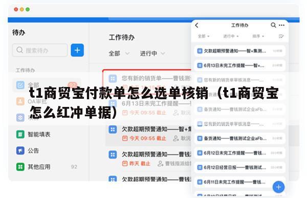 t1商贸宝付款单怎么选单核销（t1商贸宝怎么红冲单据）