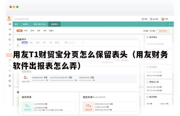 用友T1财贸宝分页怎么保留表头（用友财务软件出报表怎么弄）