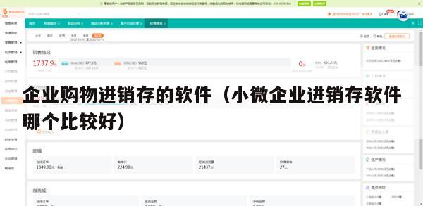 企业购物进销存的软件（小微企业进销存软件哪个比较好）